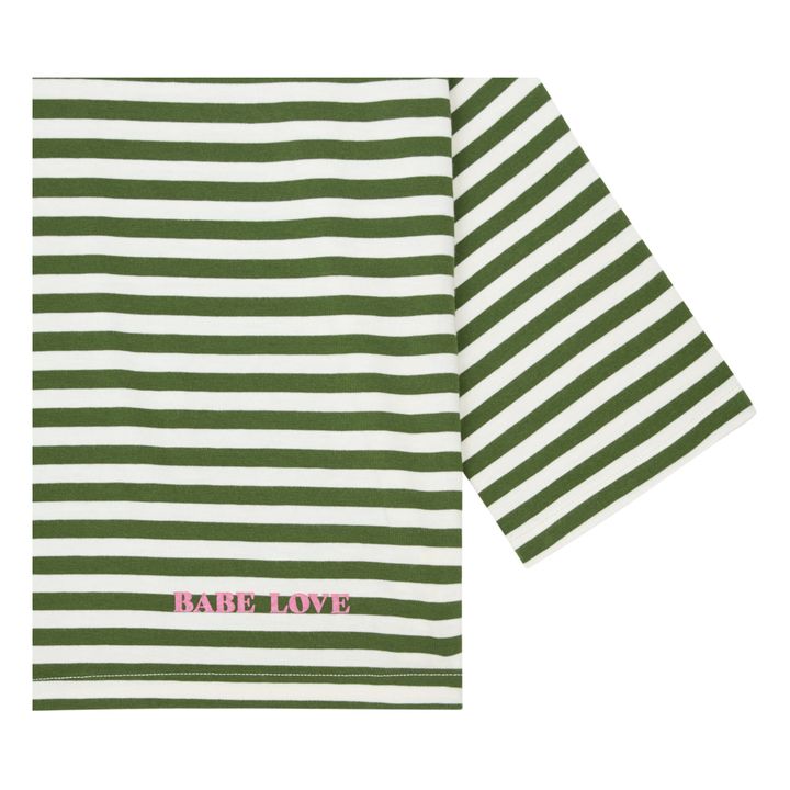T-Shirt a righe | Verde- Immagine del prodotto n°1