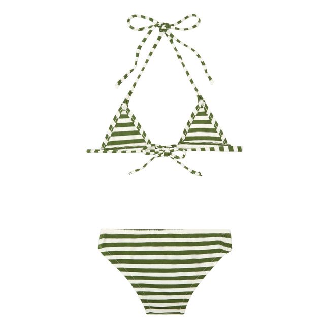 Striped 2-piece Jersey Bikini | Green