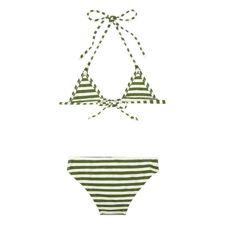 Bikini a rayas de punto jersey | Verde- Imagen del producto n°1