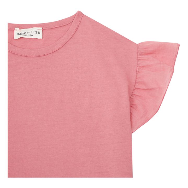Babe & Tess Tshirt with Ruffled Sleeves Pink Smallable