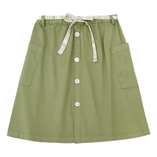 Jupe Midi à Poches | Vert kaki