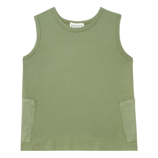 Camiseta de tirantes con bolsillos | Verde Kaki