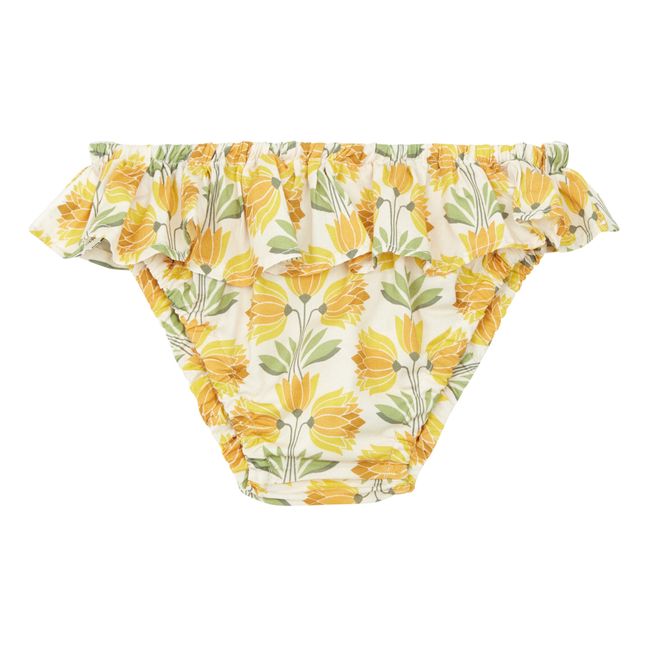 Culotte de bikini con estampado de flores | Amarillo