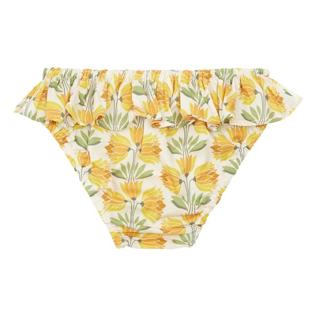 Culotte de bikini con estampado de flores | Amarillo