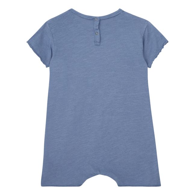 Flame Blue Cotton Playsuit | Blue