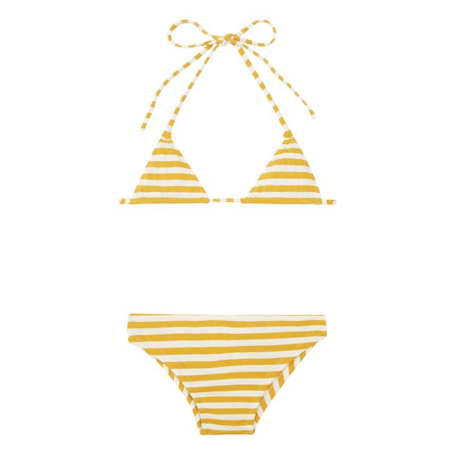 Bikini a rayas de punto jersey | Amarillo