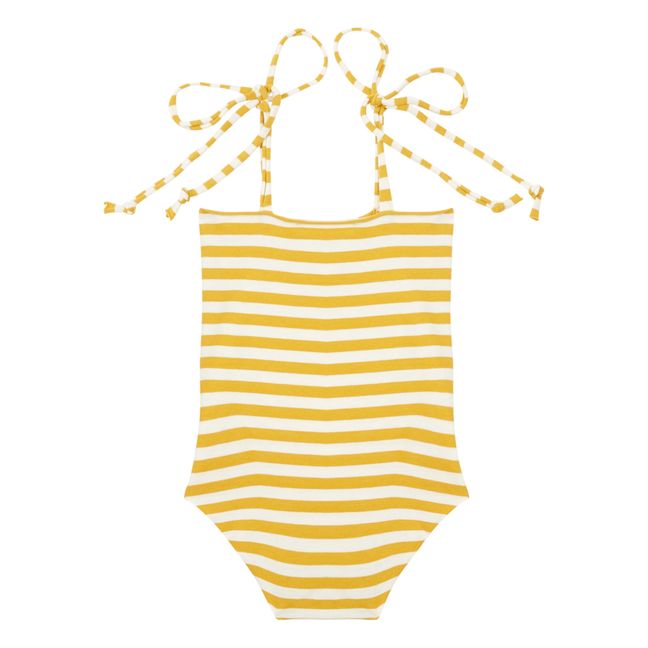 Striped 1-piece Jersey Bikini | Yellow