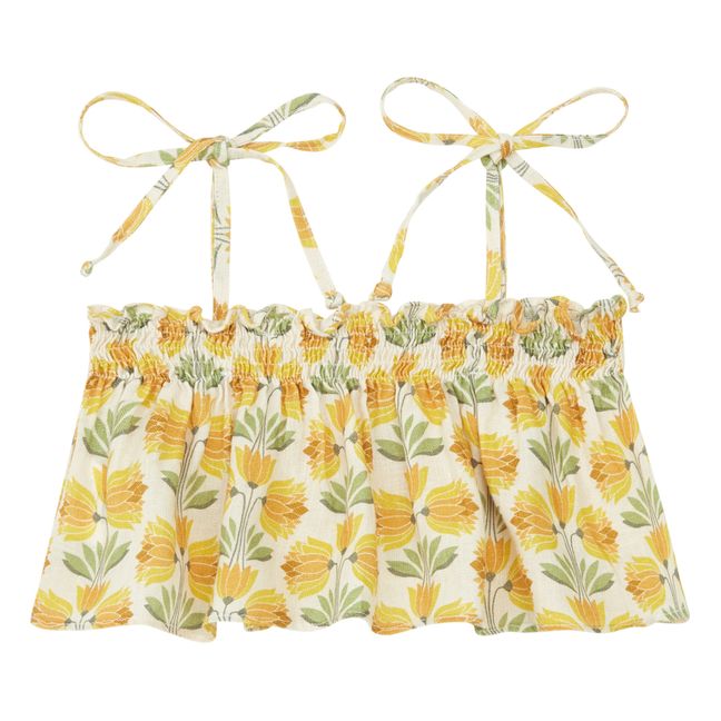 Floral Strappy Top | Yellow