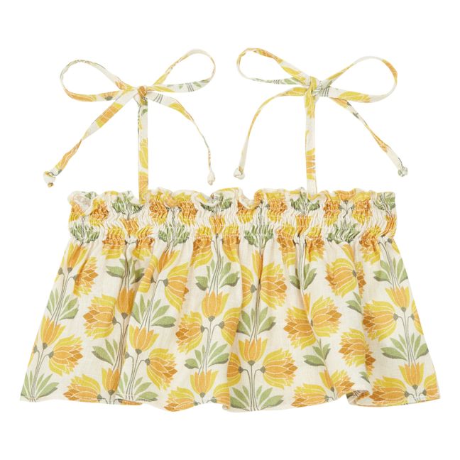 Floral Strappy Top | Yellow