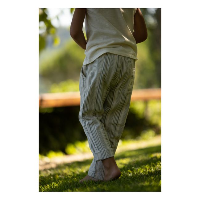 Pantalon Rayé | Bleu