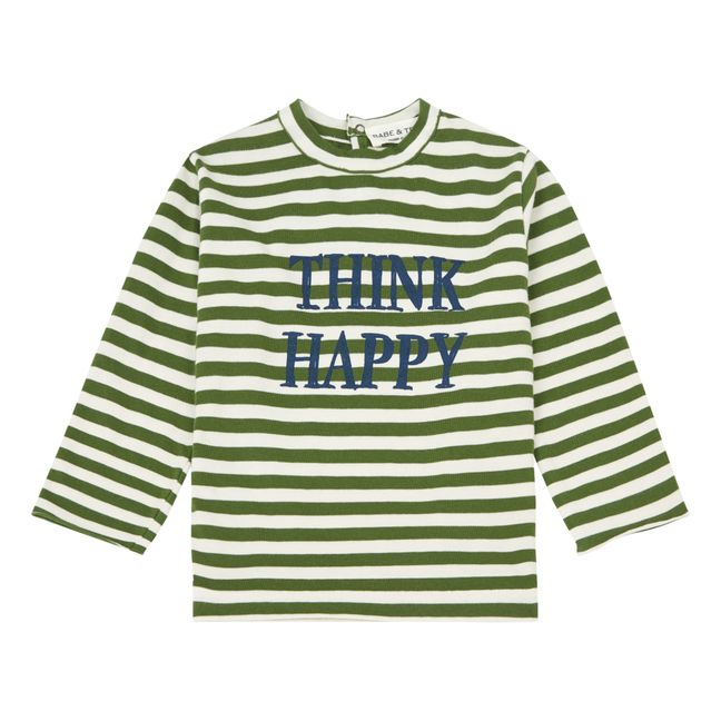 T-Shirt Rayé Think Happy | Vert
