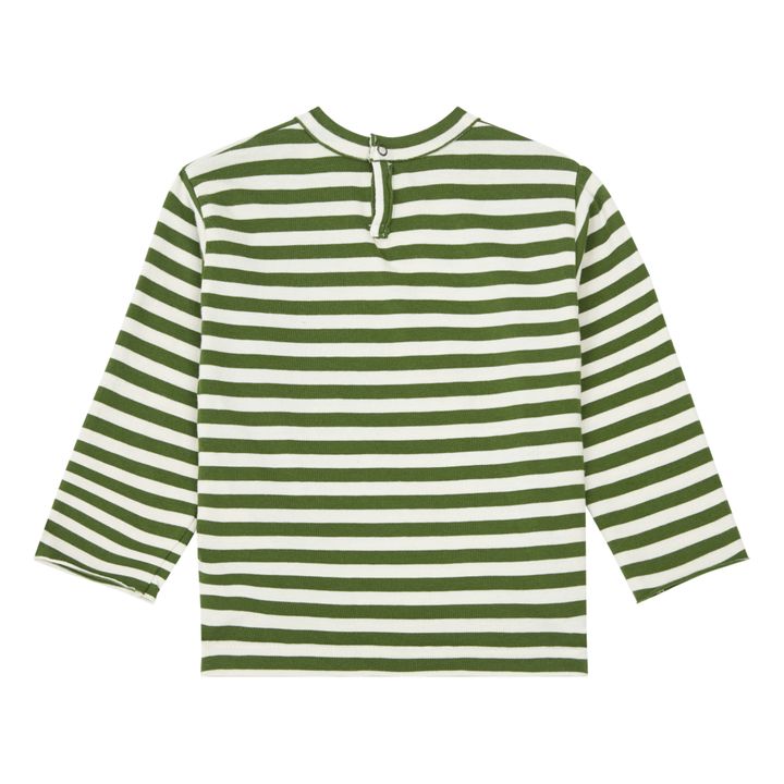 T-Shirt a righe, modello: Think Happy | Verde- Immagine del prodotto n°2