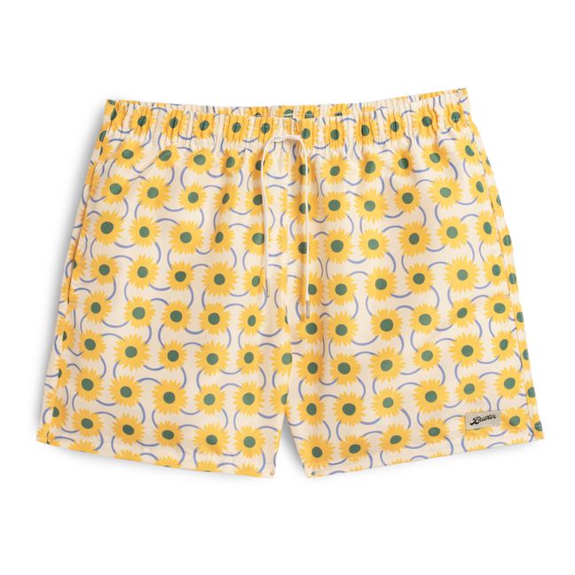 Pantaloncini da bagno riciclati, modello: Radical Flower | Giallo