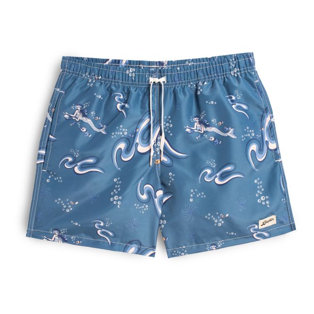 Pantaloncini da bagno riciclati, modello: Siren Ocean | Blu