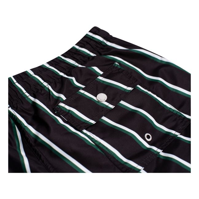 Recycled Striped Swim Shorts | Dark green