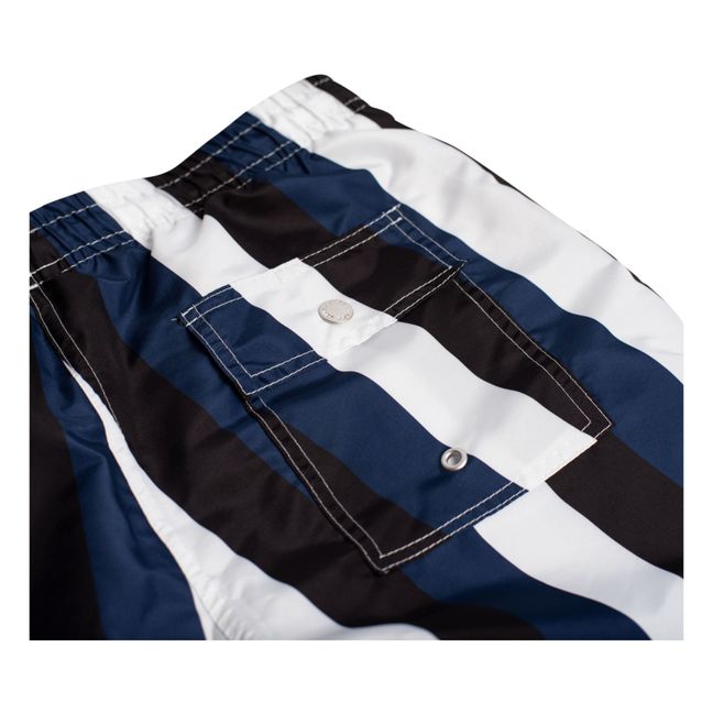Recycled Striped Swim Shorts | Blue black