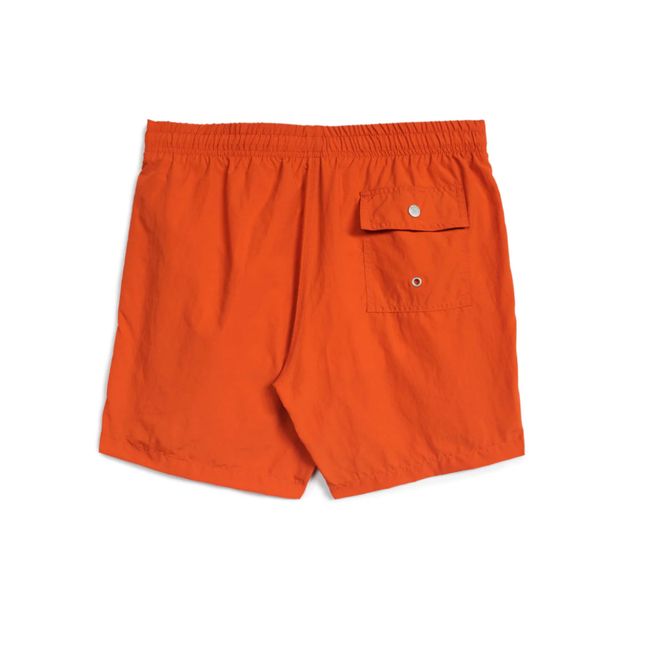 Pantaloncini del costume da bagno in tinta unita, in tessuto riciclato | Arancione