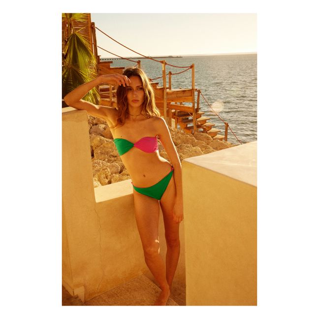 Bañador Bandeau Bicolor | Rosa Fushia