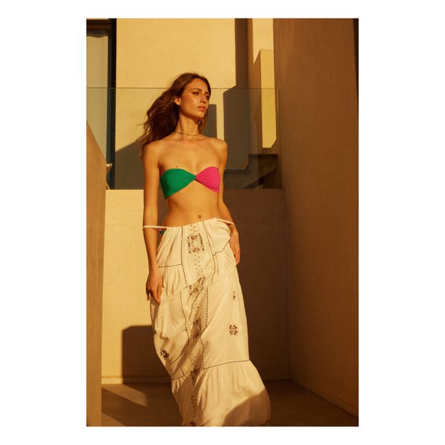 Bañador Bandeau Bicolor | Rosa Fushia