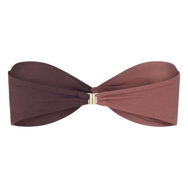 Bañador Bandeau Bicolor | Chocolate