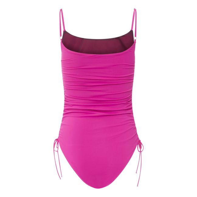 Maillot de bain une pièce froncé | Rose fuschia