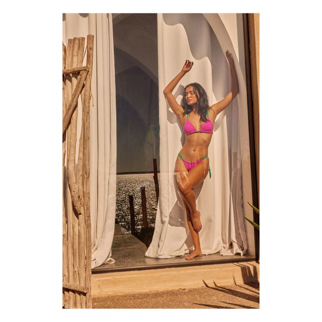 Braga de bikini reversible con volantes | Verde esmeralda