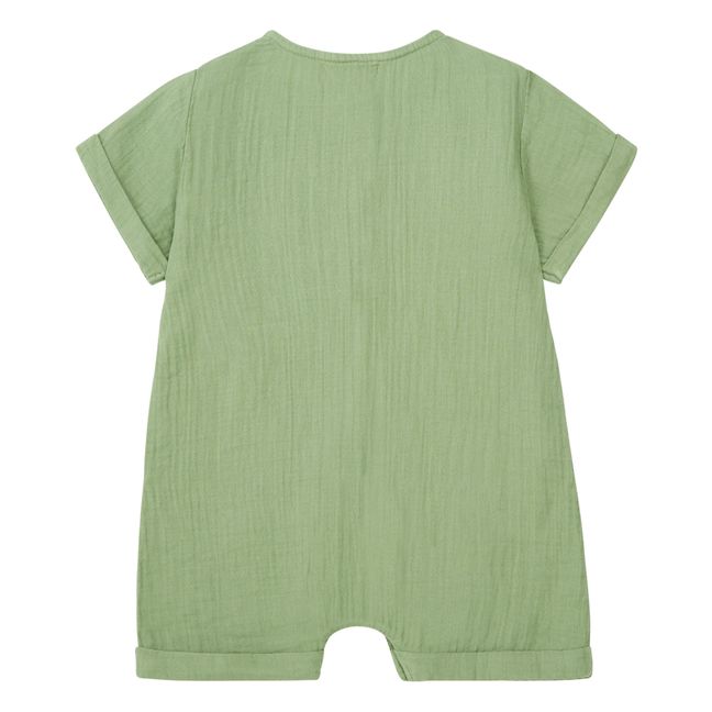 Marlot x Smallable Exclusive - Pepito Cotton Gauze Playsuit | Salvia