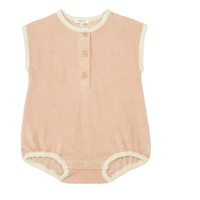 Orso Terry Cloth Romper | Rosa corallo