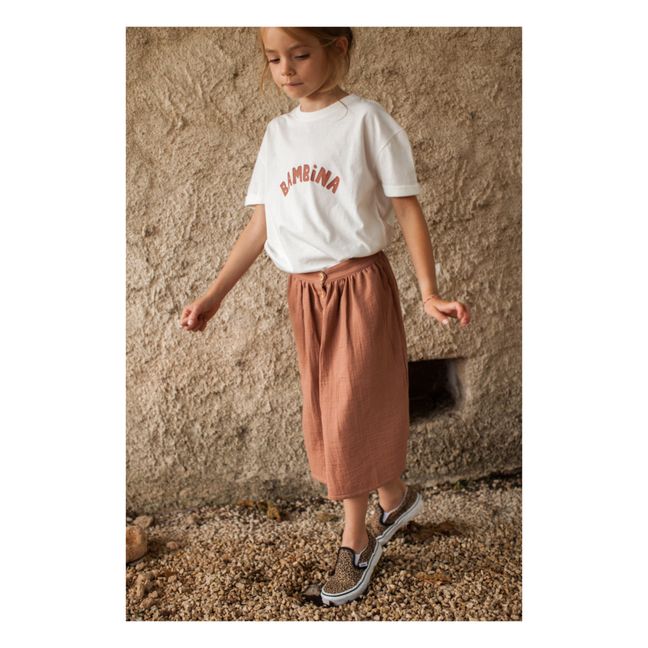 Pepita Cotton Gauze Midi Skirt | Rosa Viejo
