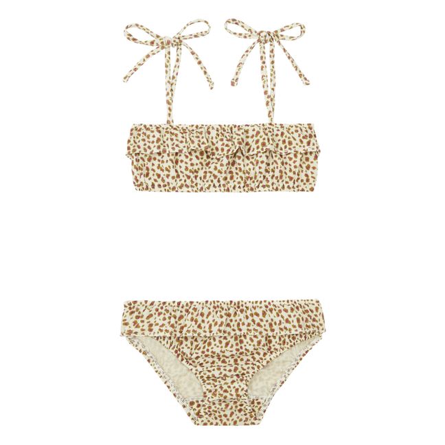 Mishka Leopard Print Cotton Gauze Bikini | Ecru