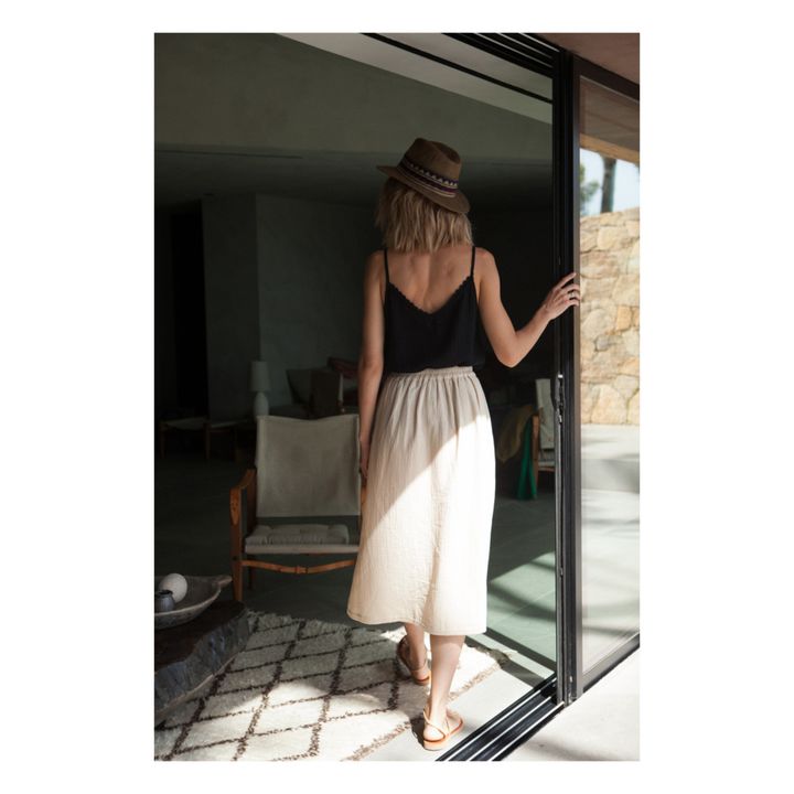 Minette Cotton Gauze Midi Skirt - Women’s Collection | Ecru- Immagine del prodotto n°3