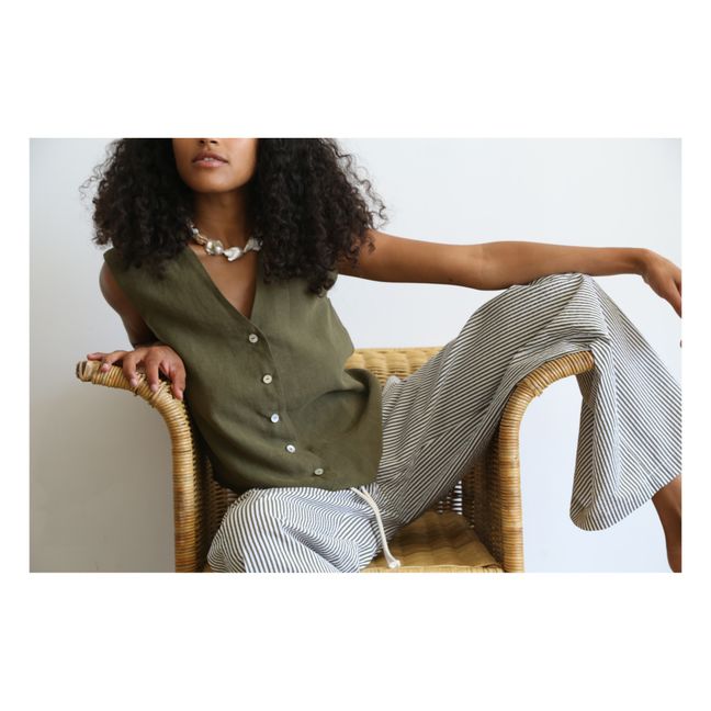 Pop Striped Pants | Verde militare