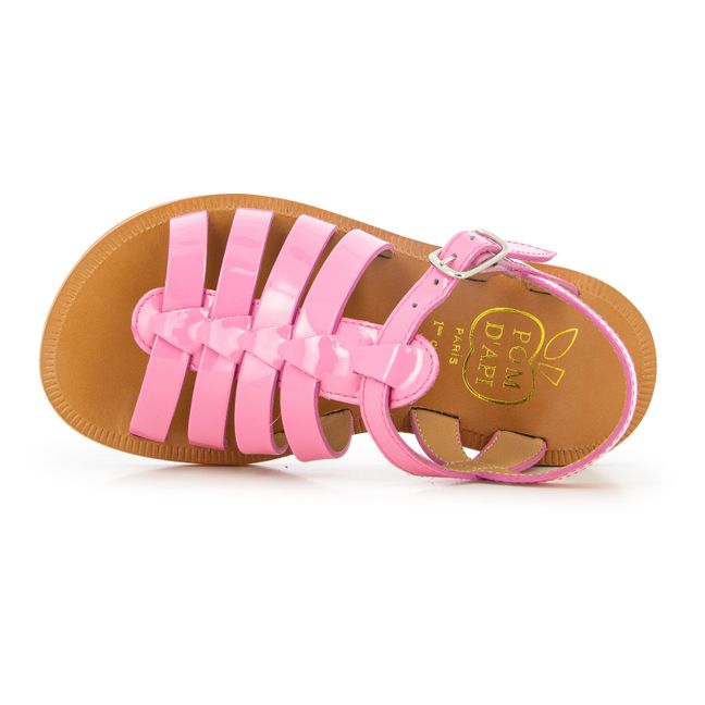 Plagette Strap Sandals | Rosa Bombón