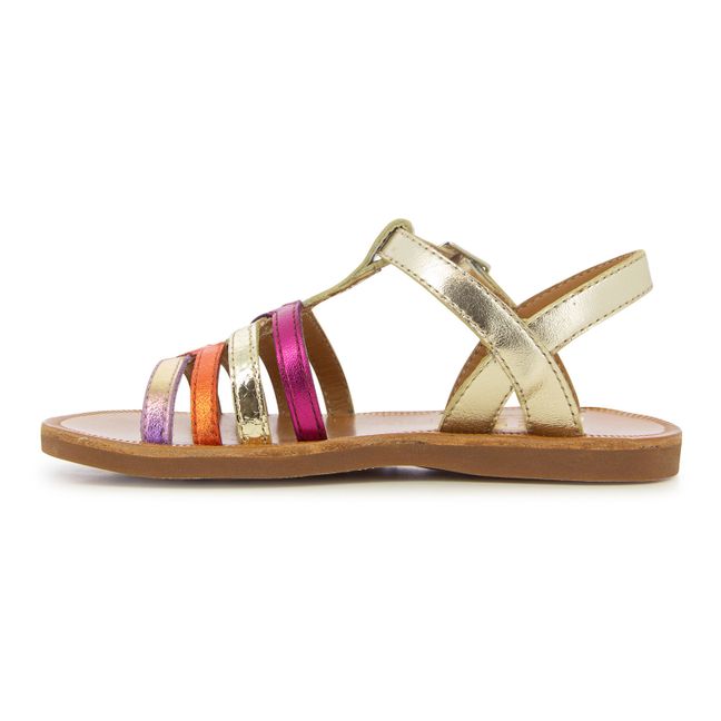 New Salome Plagette Sandals | Gold