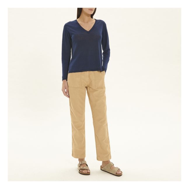 Mirka Linen Sweater | Blu marino