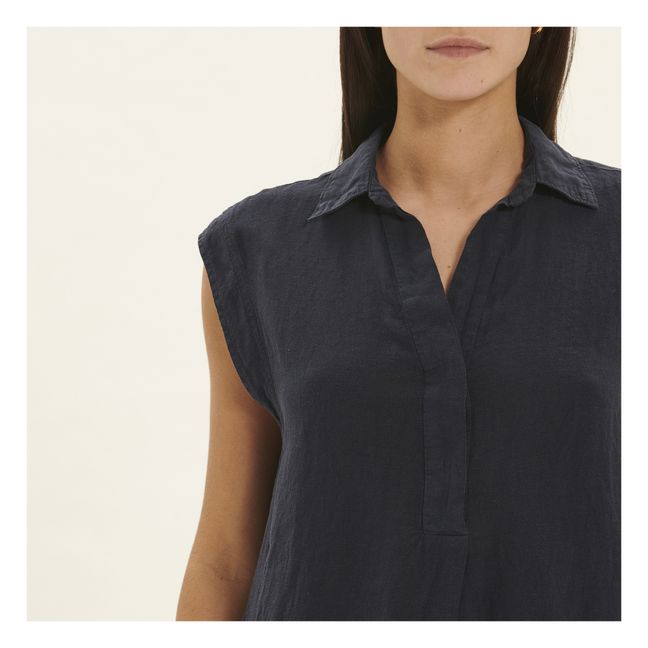 Rising Linen Dress | Azul Noche