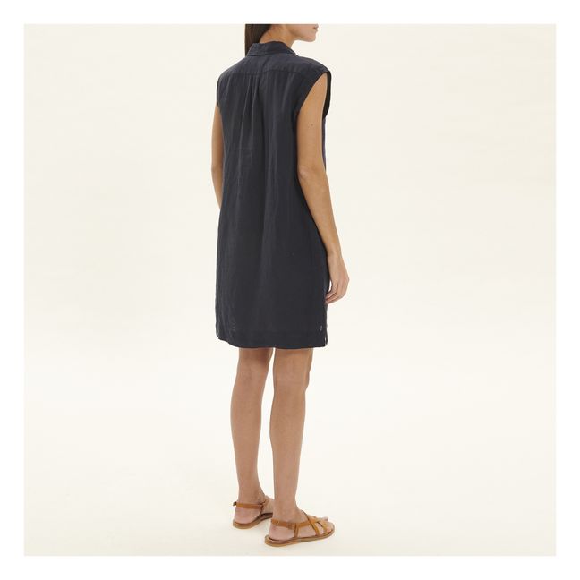Rising Linen Dress | Blu notte