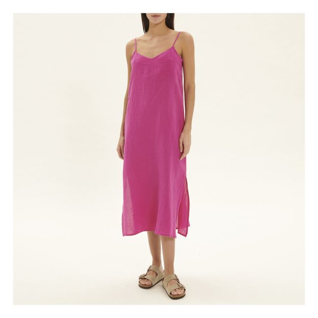 Rubine Linen Dress | Fuscia