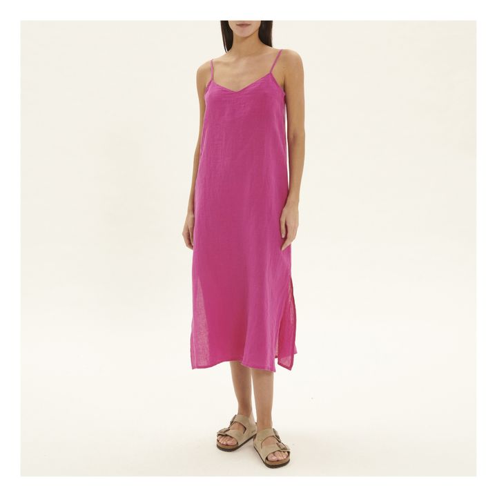 Rubine Linen Dress | Fuscia- Immagine del prodotto n°1