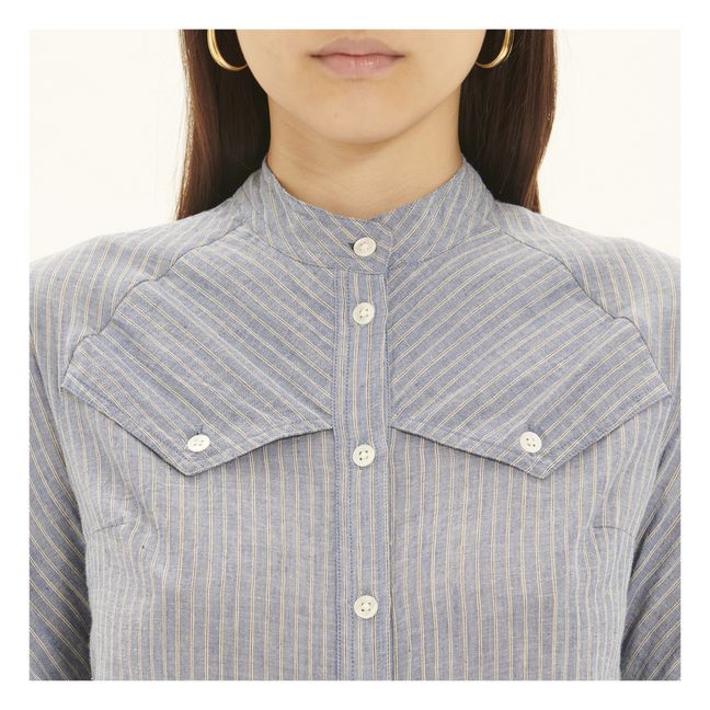 Camisa de algodón a rayas Chlo | Azul