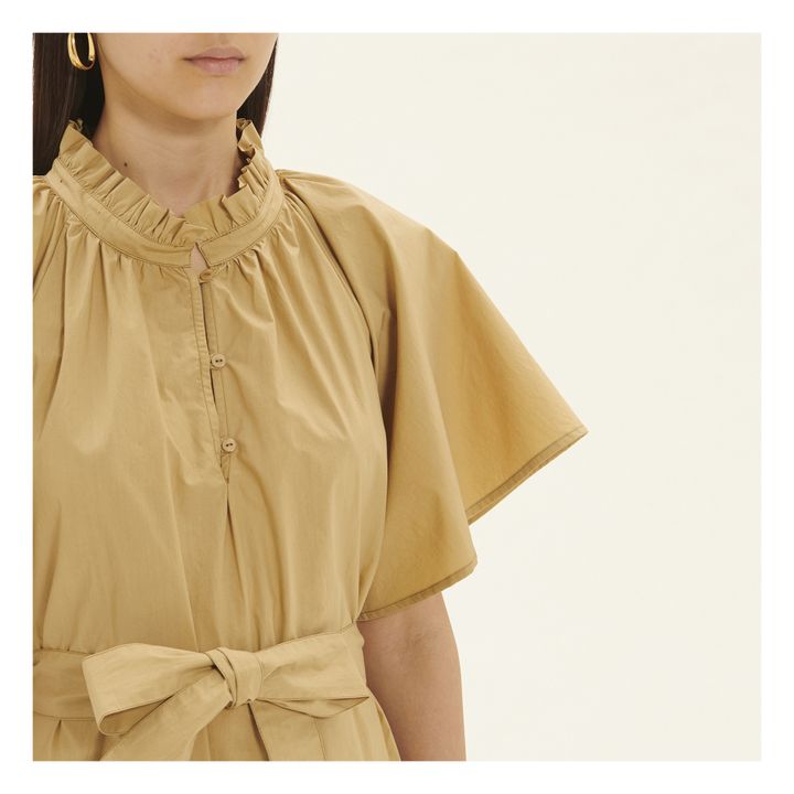 Diane Cotton Poplin Dress | Beige- Immagine del prodotto n°4