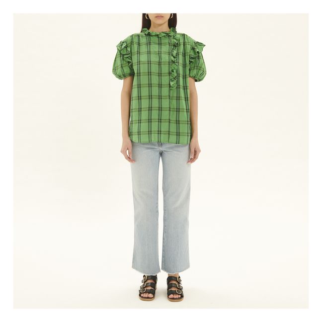 Sweety Checked Blouse | Verde