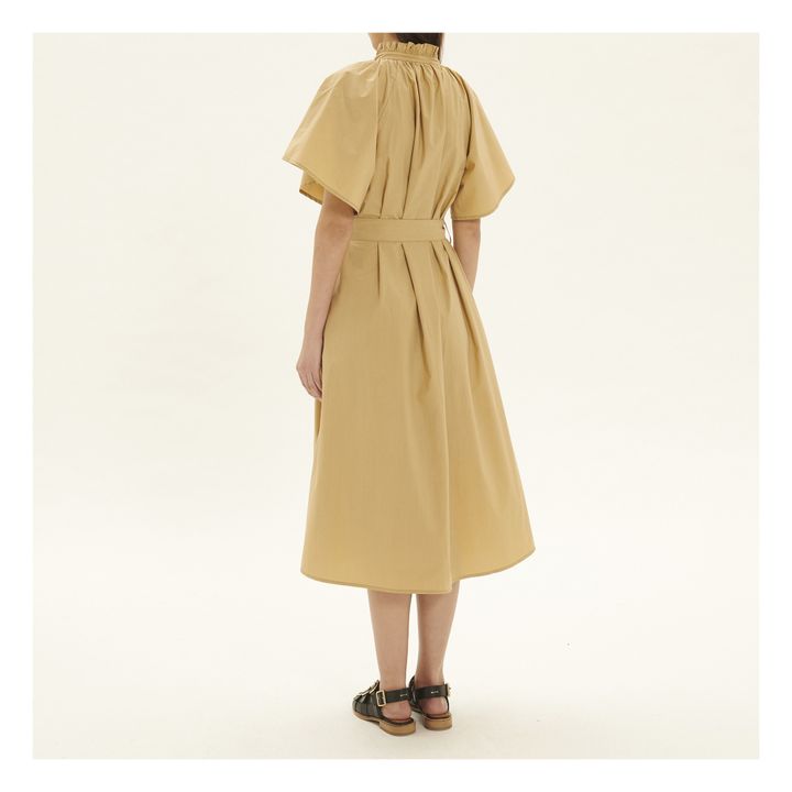 Diane Cotton Poplin Dress | Beige- Immagine del prodotto n°2