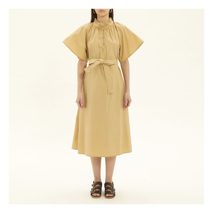 Diane Cotton Poplin Dress | Beige- Immagine del prodotto n°1
