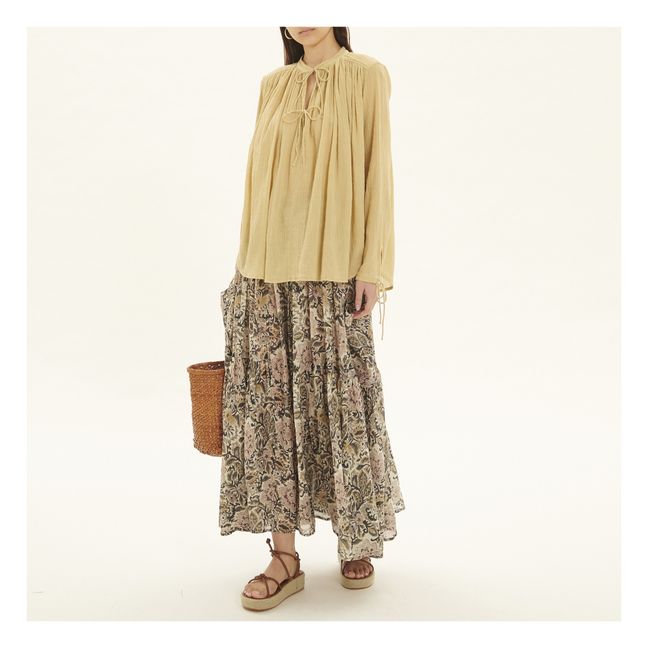 Boa Floral Print Skirt | Ecru