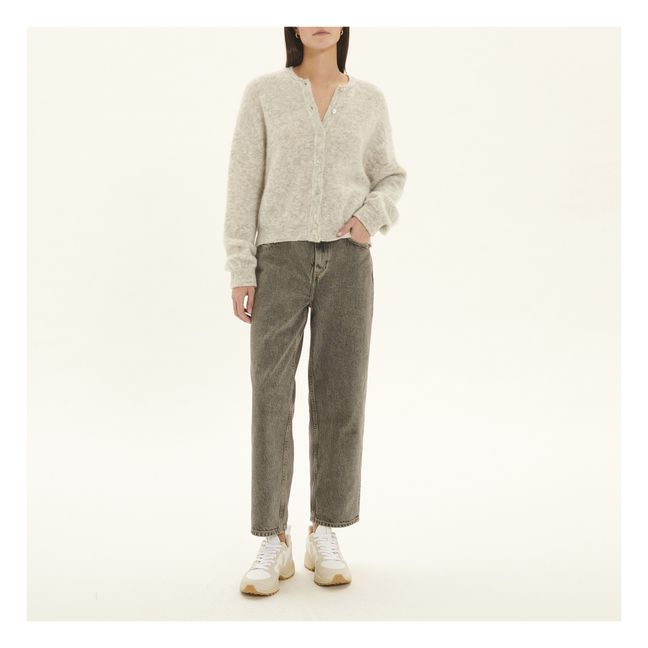 Zabidoo Mohair Gilet | Grigio chiné chiaro