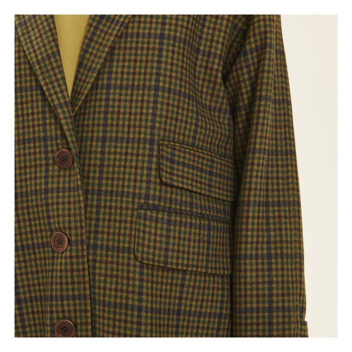 Nelabird Tartan Wool Coat | Marrón- Imagen del producto n°5
