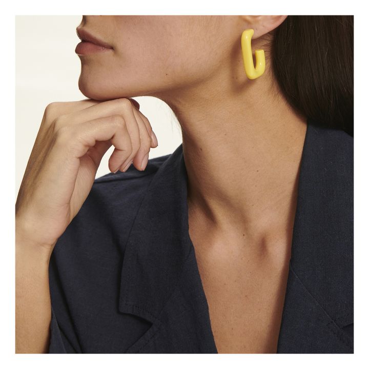 Squared Single Earrings | Yellow- Product image n°1
