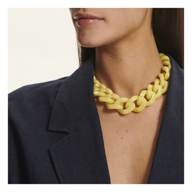 Collier Flat Chain Marbre | Jaune