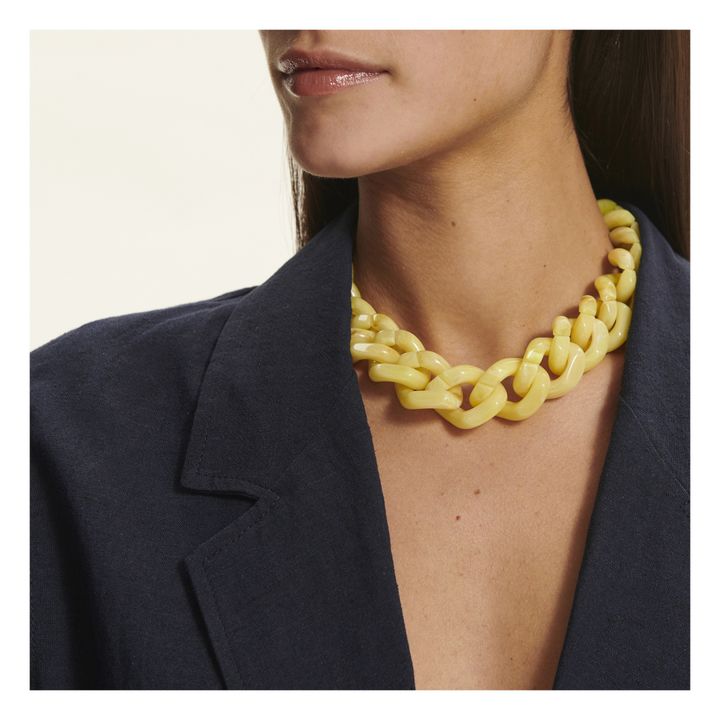 Flat Chain Marble Necklace | Yellow- Product image n°1